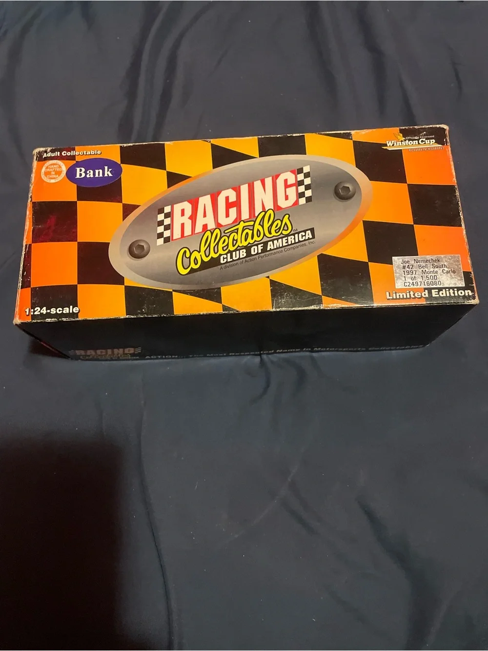 Diecast Race Car No. 42 with Bell South Livery - Blue & White